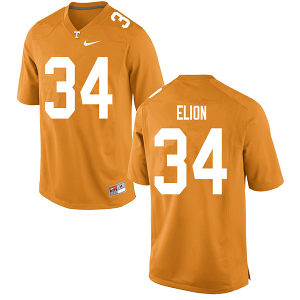 Men #34 Malik Elion Tennessee Volunteers College Football Jerseys Sale-Orange